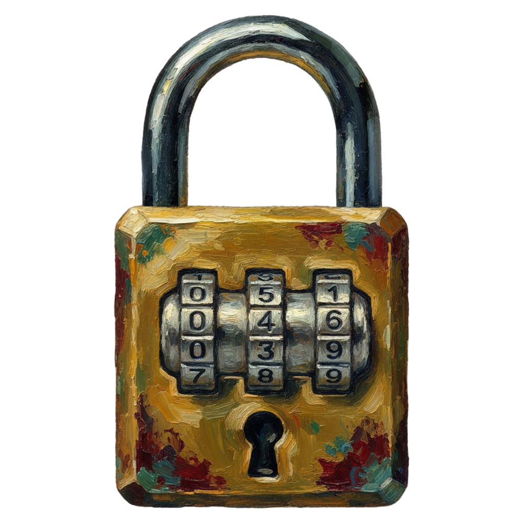 combination lock Oil Painting icon - free AI-generated oil painting icon for web and app projects