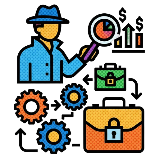 commercial investigation Pop Art icon - free AI-generated pop art icon for web and app projects