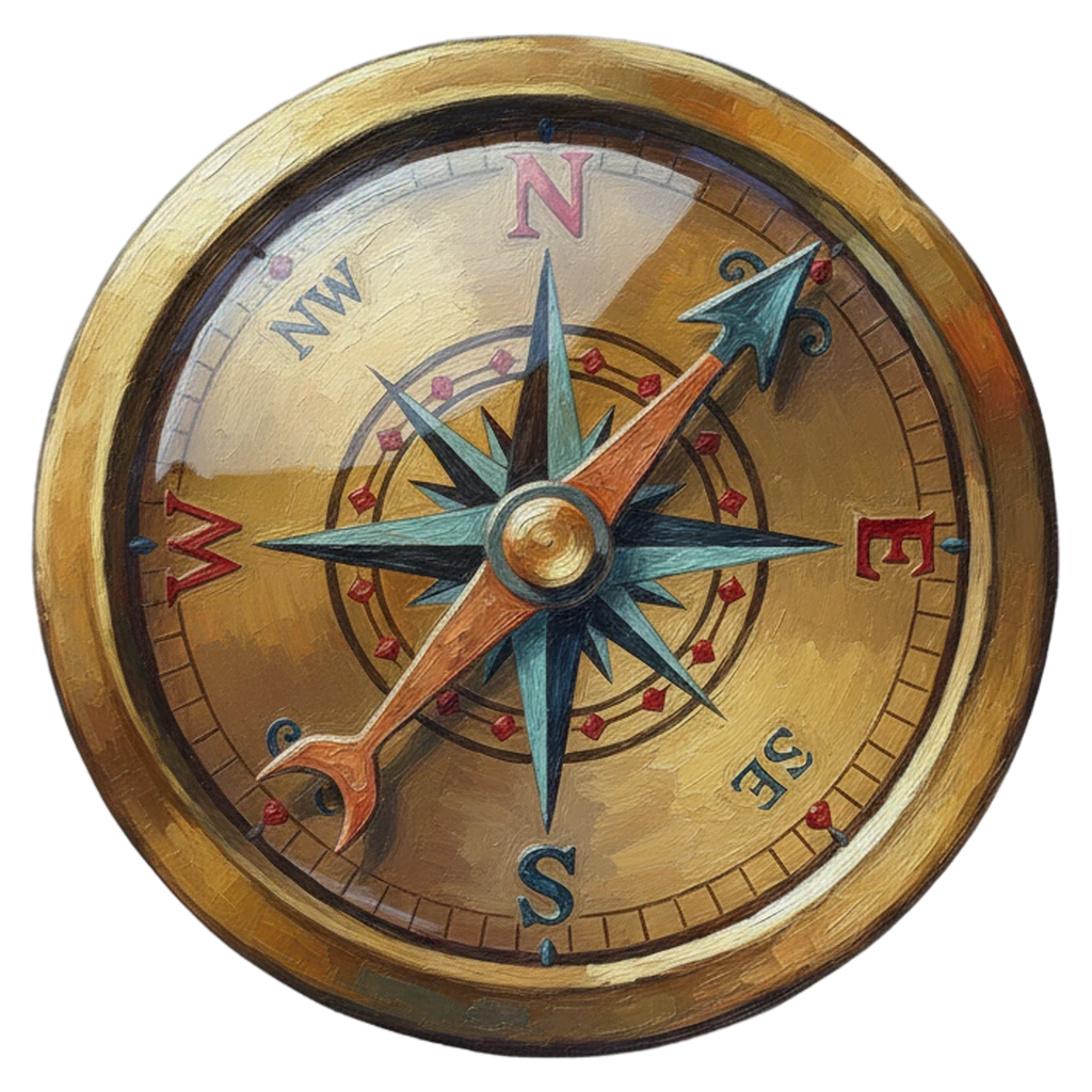 compass navigation direction Oil Painting icon