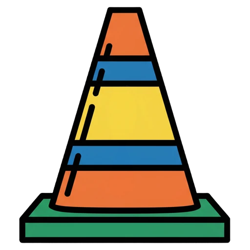 construction cone Pop Art icon
