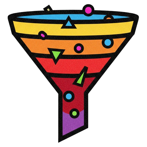 conversion rate funnel Pop Art icon
