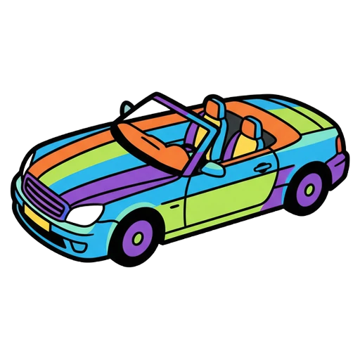 convertible car Pop Art icon