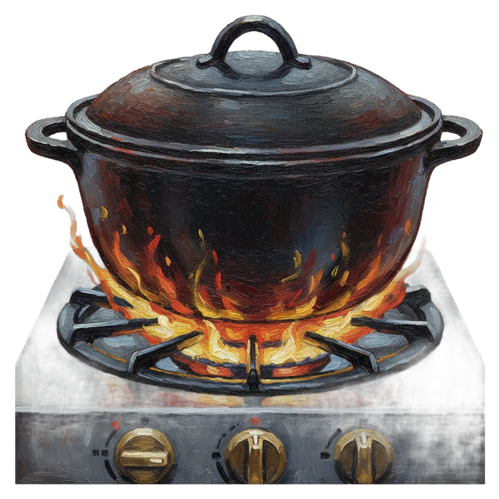 cooking pot stove Oil Painting icon