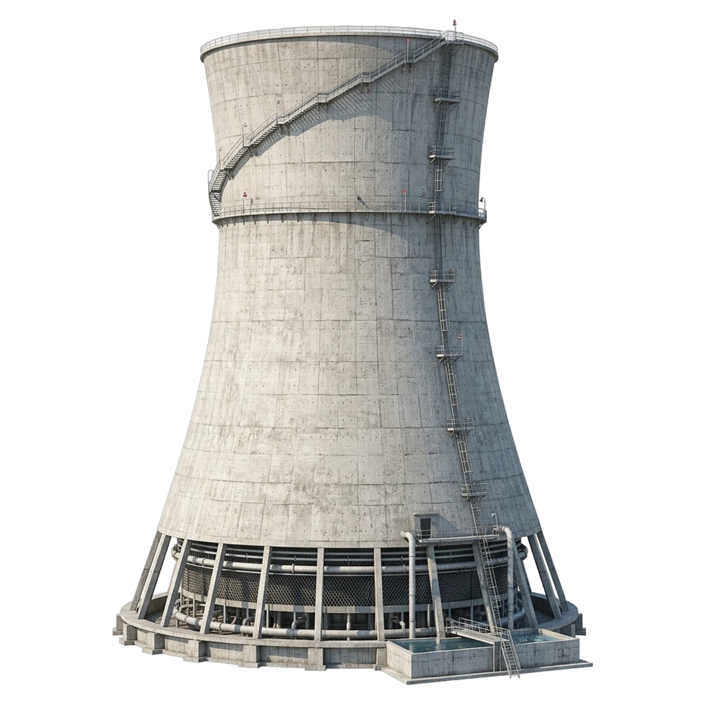 cooling tower Photorealistic icon