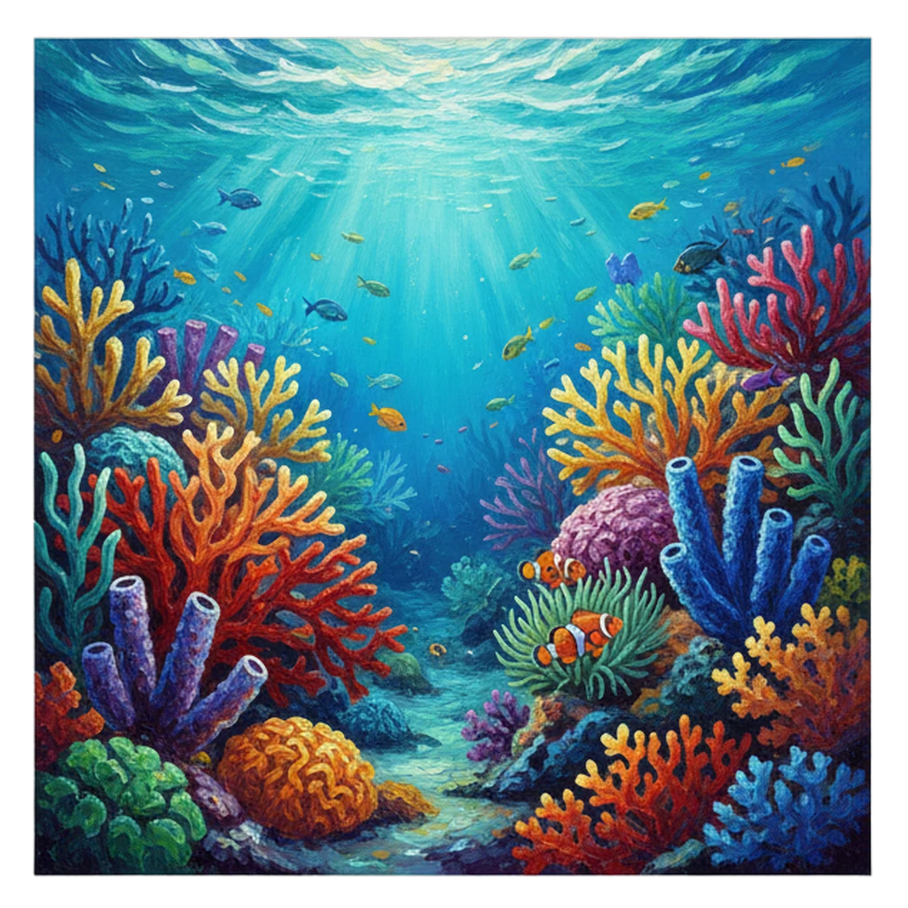 coral reef ocean Oil Painting icon