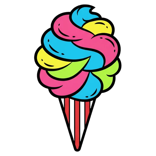 cotton candy Pop Art icon