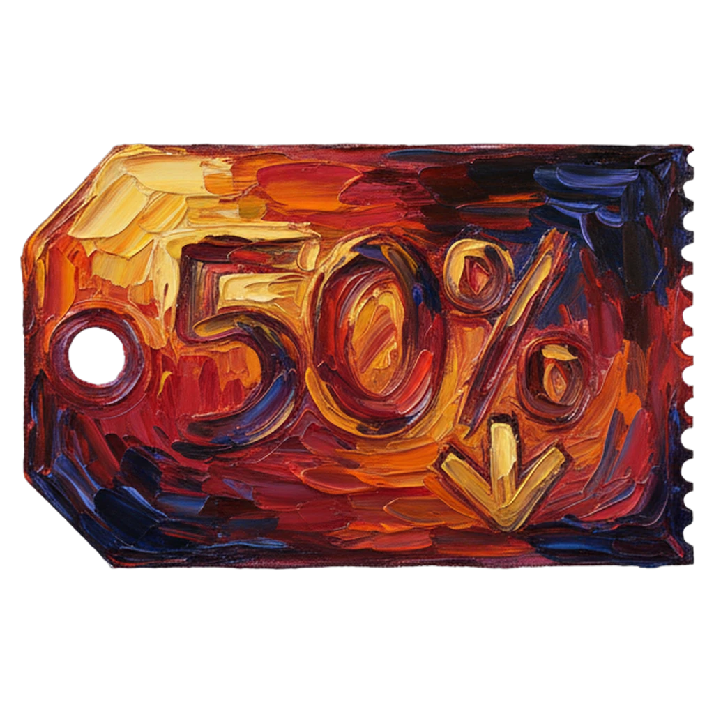 coupon discount tag Oil Painting icon