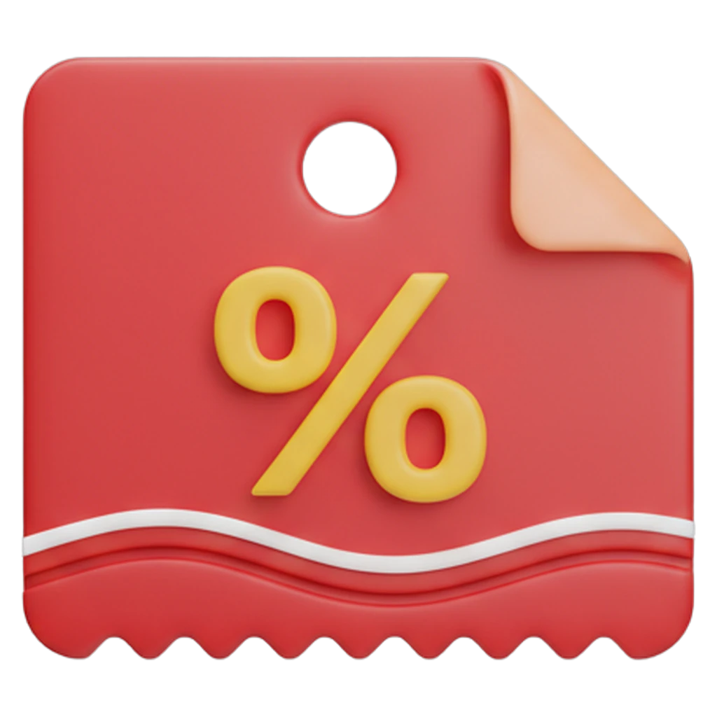 coupon discount tag Photorealistic icon