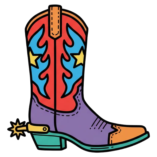 cowboy boot Pop Art icon - free AI-generated pop art icon for web and app projects