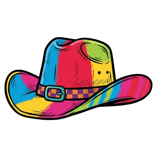 cowboy hat Pop Art icon - free AI-generated pop art icon for web and app projects