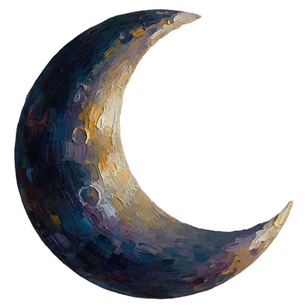 crescent moon Oil Painting icon