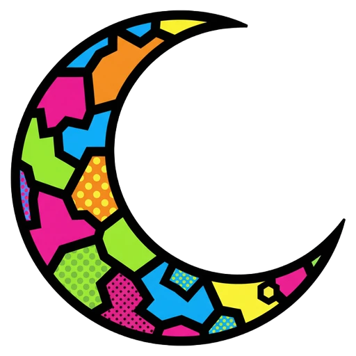 crescent moon Pop Art icon