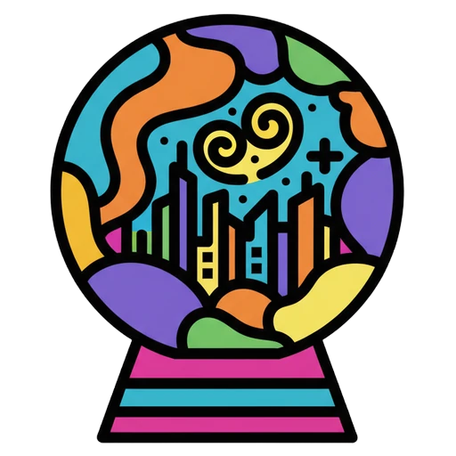 crystal ball Pop Art icon