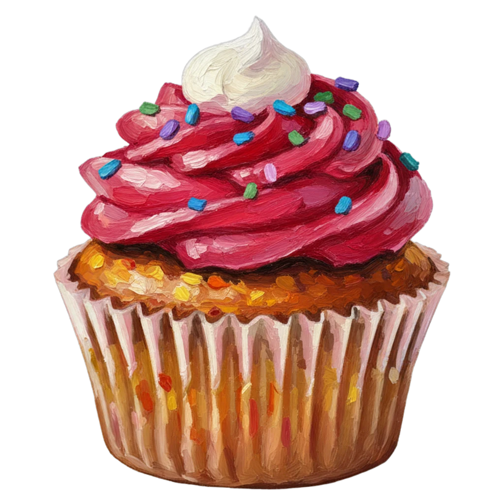 cupcake Oil Painting icon - free AI-generated oil painting icon for web and app projects