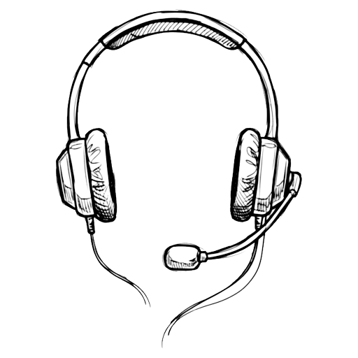 customer headset Hand Drawn icon