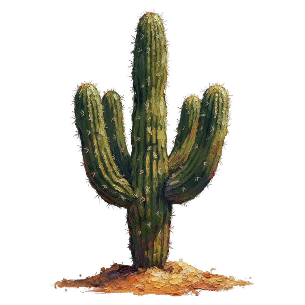 desert cactus sand Oil Painting icon