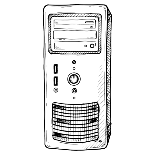 desktop tower Hand Drawn icon