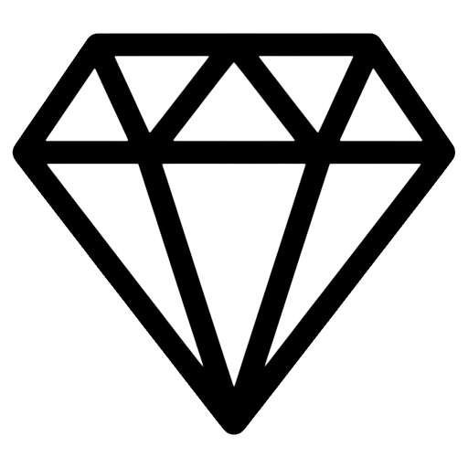diamond outline Solid Glyph icon