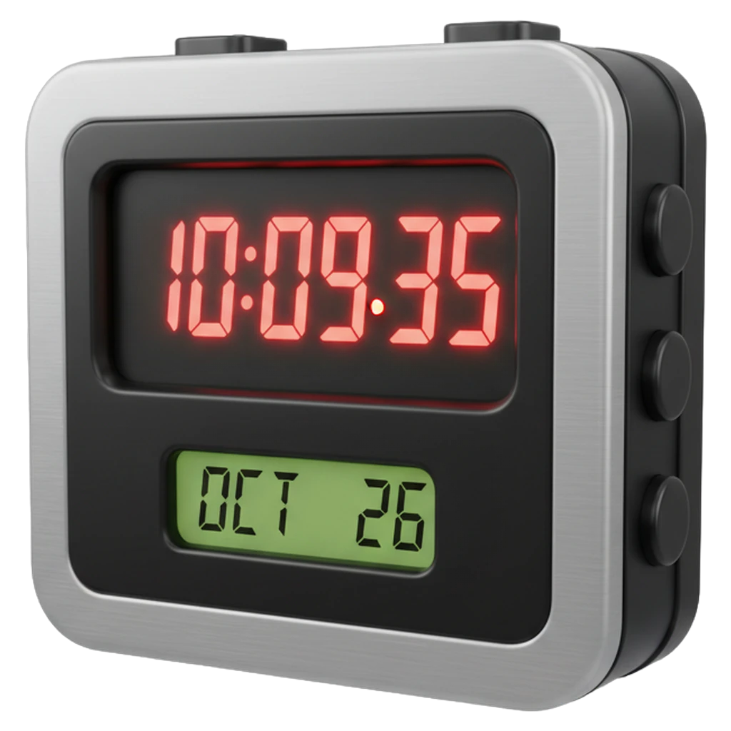 digital clock Photorealistic icon