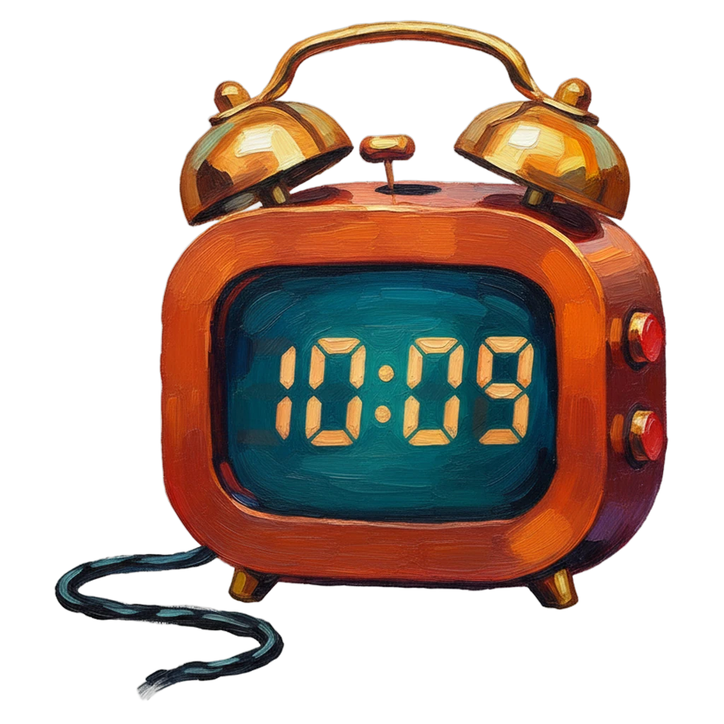 digital clock Oil Painting icon