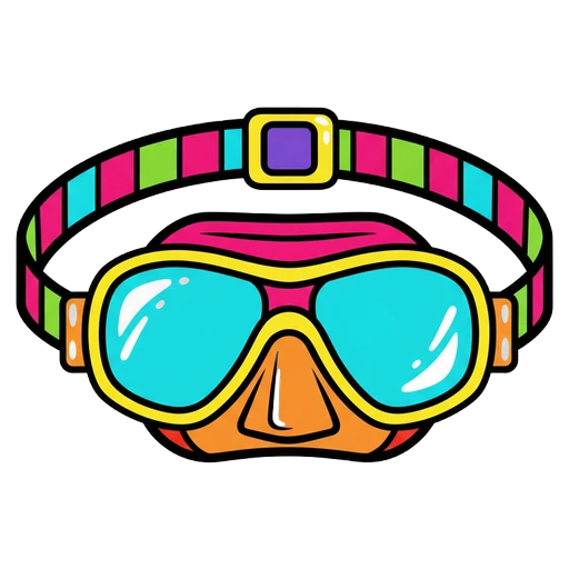 diving mask Pop Art icon - free AI-generated pop art icon for web and app projects