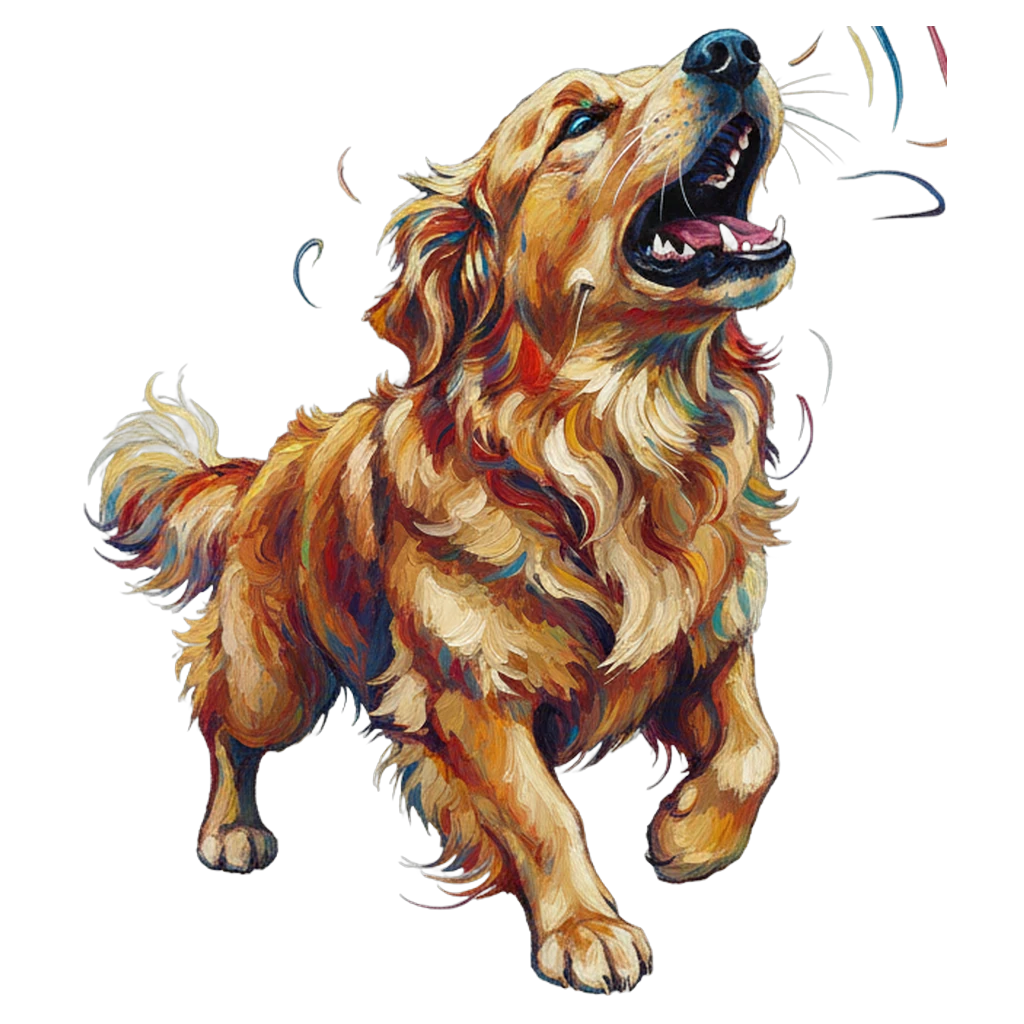 dog barking Oil Painting icon