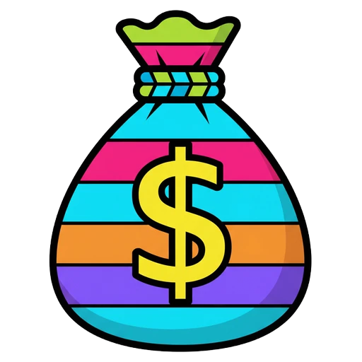 dollar sign money bag Pop Art icon
