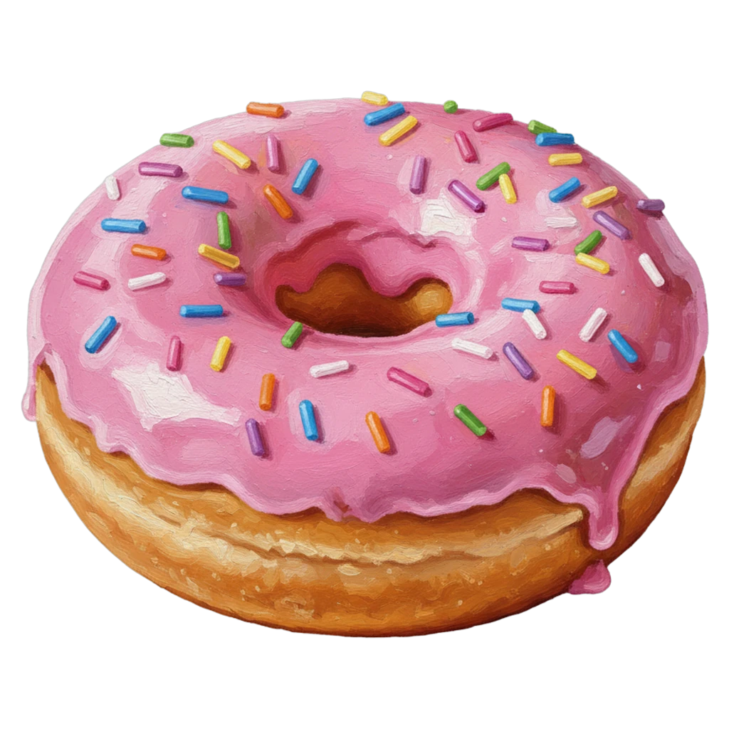 donut pastry dessert Oil Painting icon