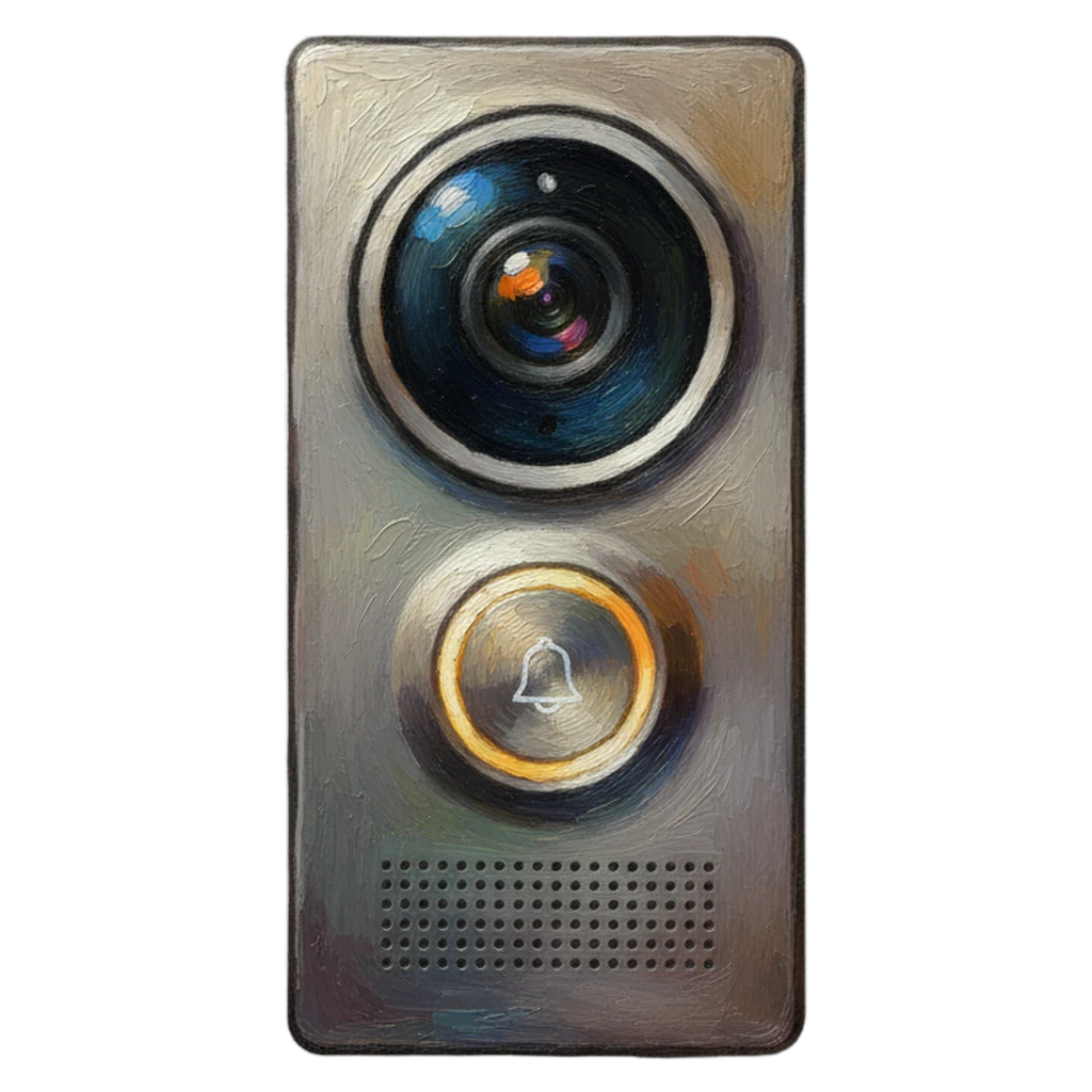 doorbell ring camera Oil Painting icon
