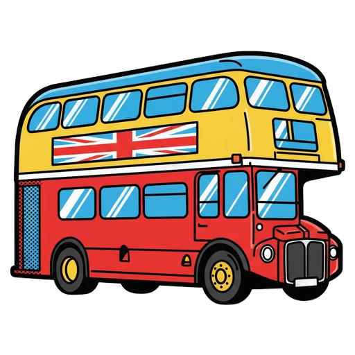 double decker bus Pop Art icon