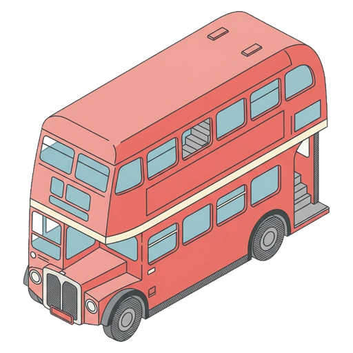 double decker bus Isometric icon