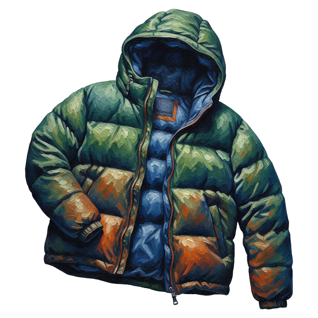 down puffer Oil Painting icon