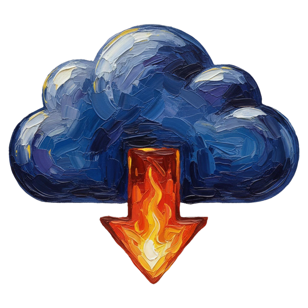 download cloud arrow Oil Painting icon