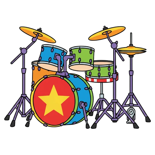 drum kit music set Pop Art icon