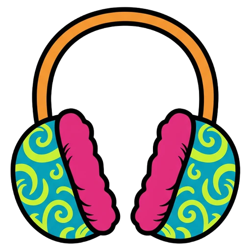 earmuffs Pop Art icon