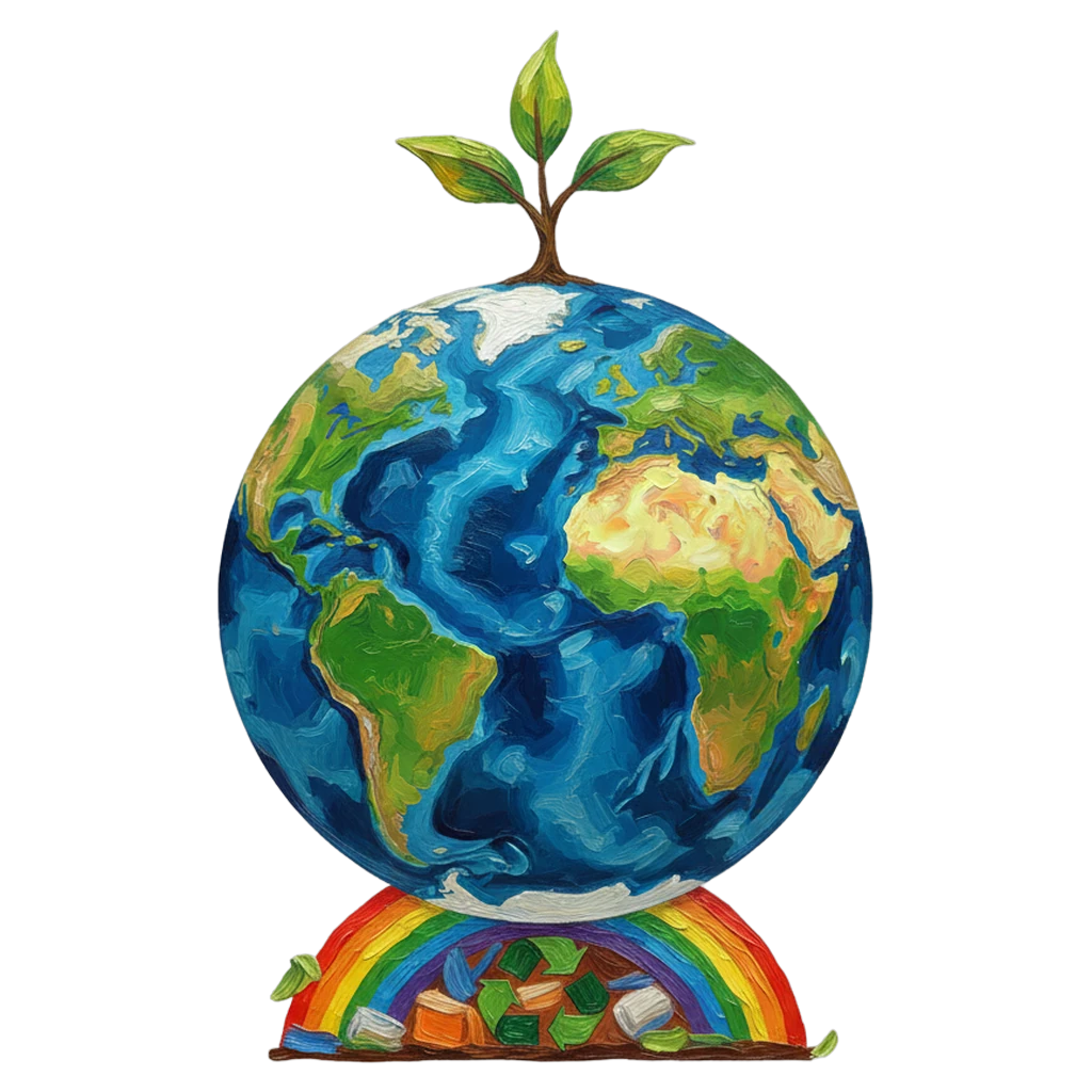 earth day globe Oil Painting icon