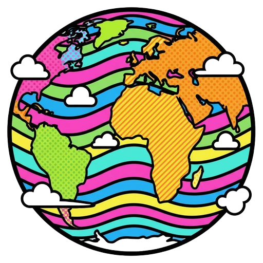 earth globe Pop Art icon