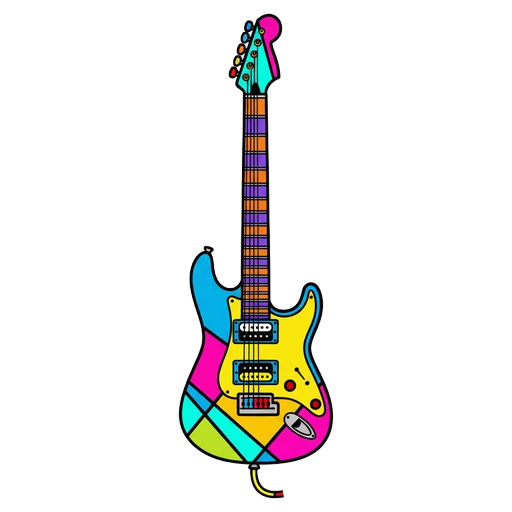 electric guitar Pop Art icon