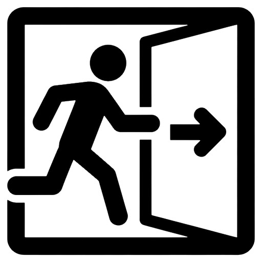 emergency exit Line Art icon - free AI-generated line art icon for web and app projects
