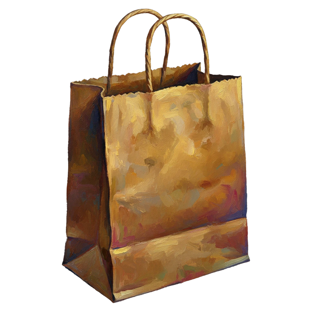 empty shopping bag Oil Painting icon - free AI-generated oil painting icon for web and app projects