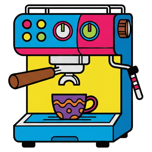 espresso machine Pop Art icon