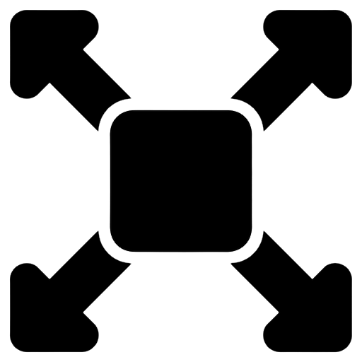 expand arrows Solid Glyph icon