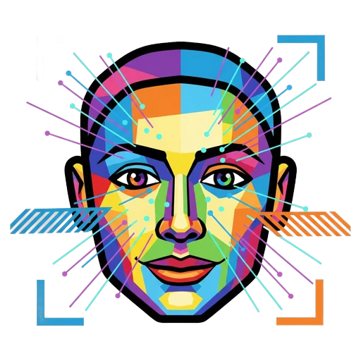 facial recognition face scan Pop Art icon - free AI-generated pop art icon for web and app projects
