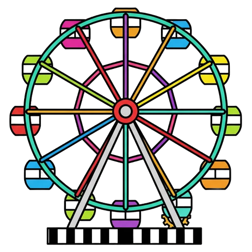 ferris wheel Pop Art icon