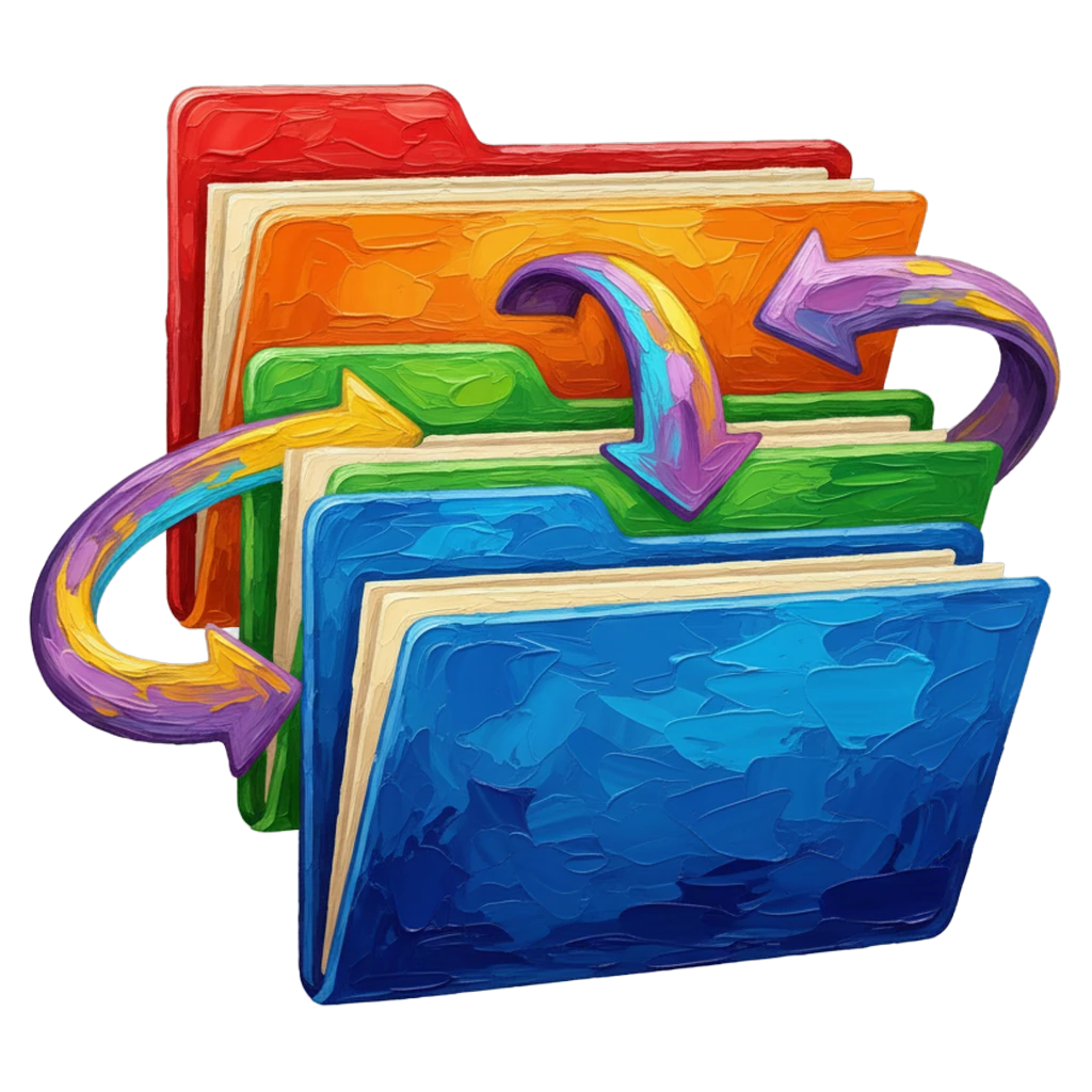 file folder organization Oil Painting icon