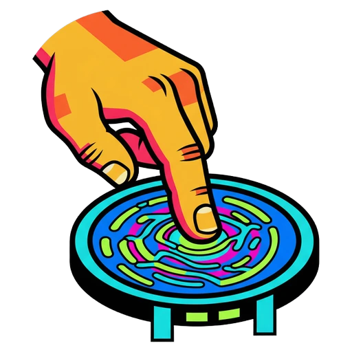 finger scan bio security Pop Art icon
