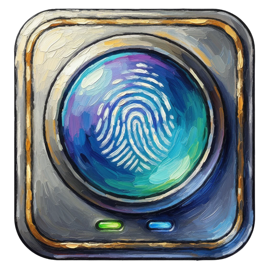 fingerprint biometric scanner Oil Painting icon