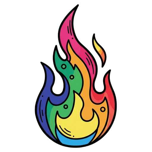 fire flame Pop Art icon