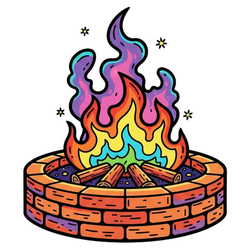 fire pit Pop Art icon