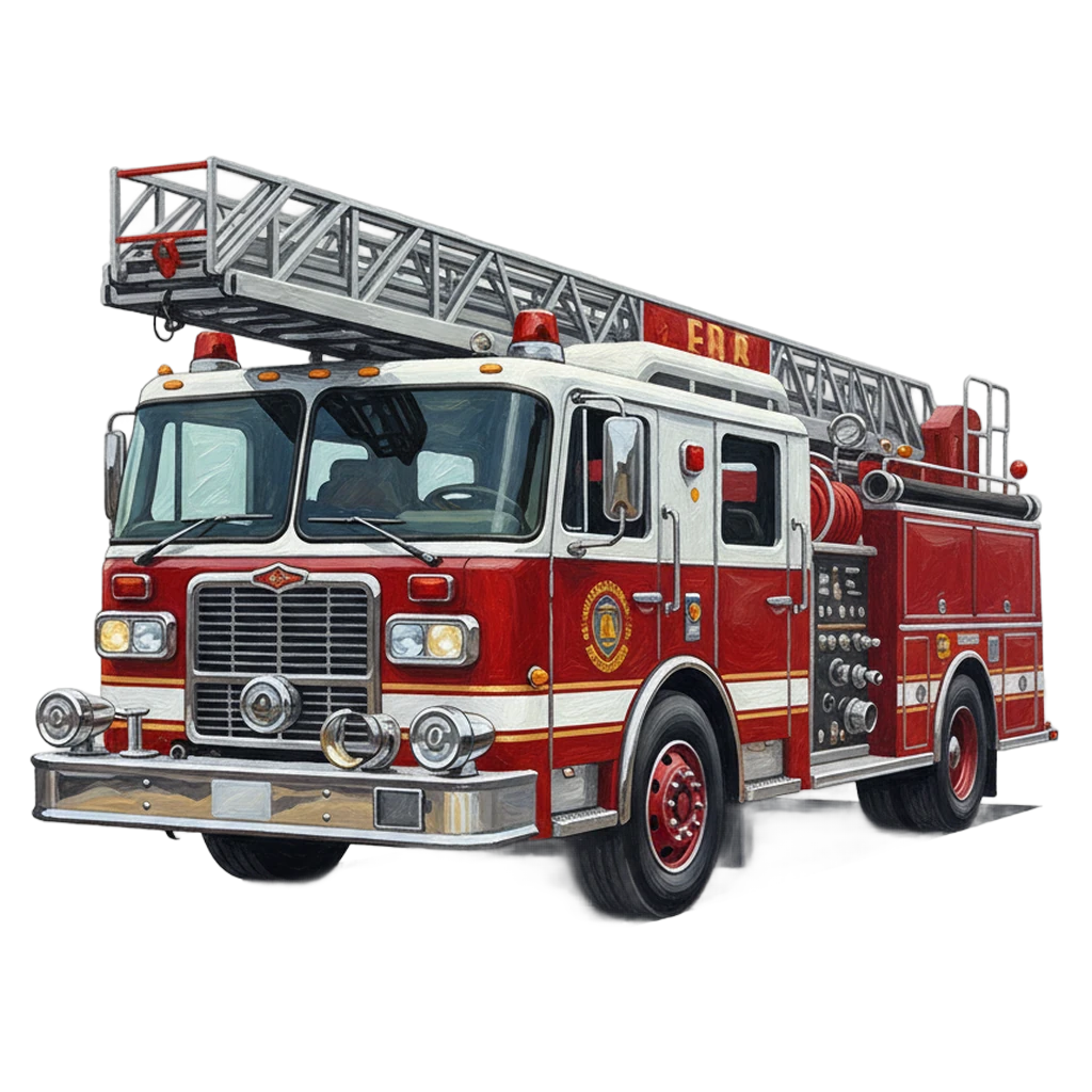 fire truck Oil Painting icon